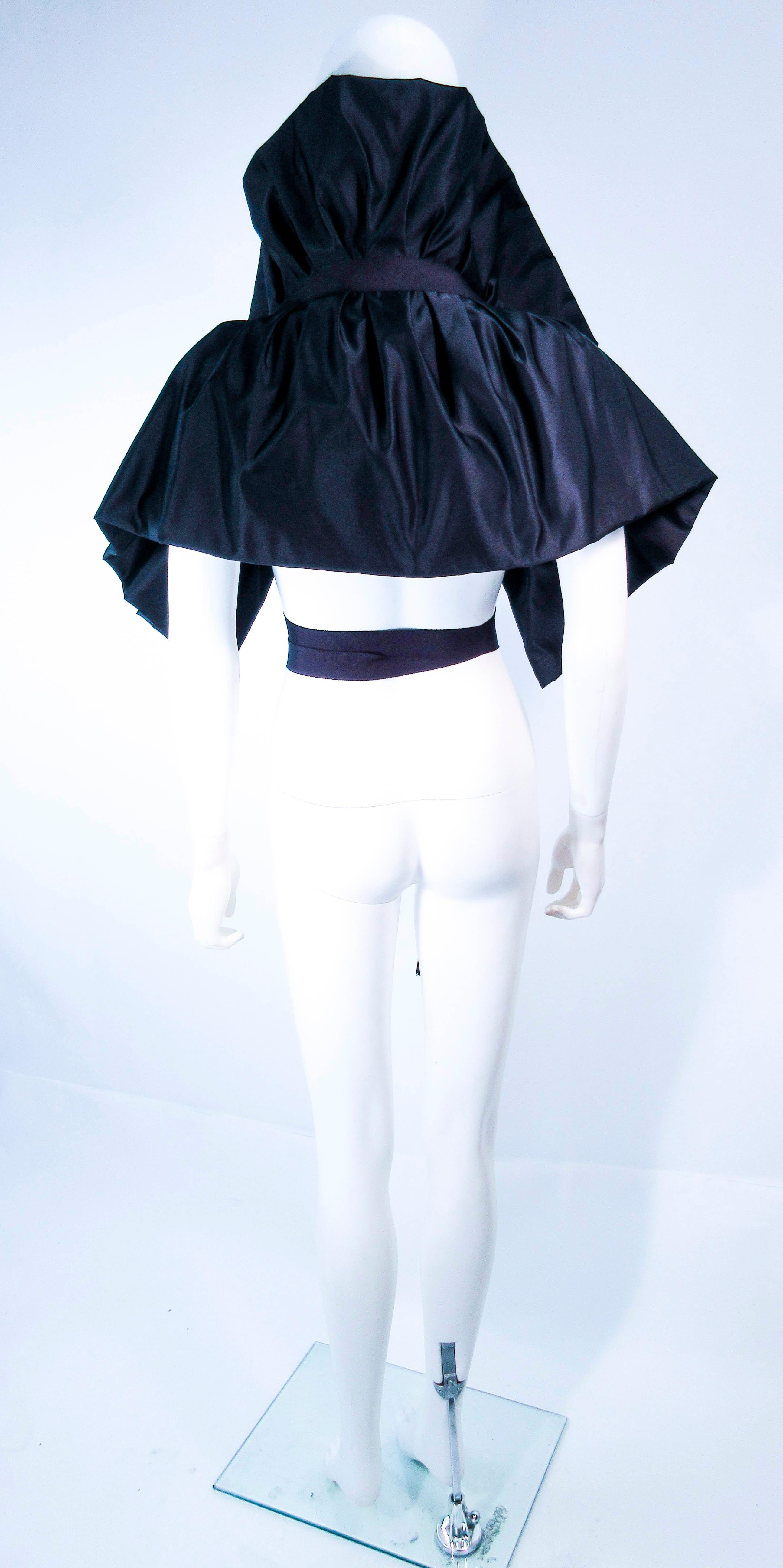 ELIZABETH MASON COUTURE 'Avant Garde' Black Silk Wrap Made to Order For Sale 6