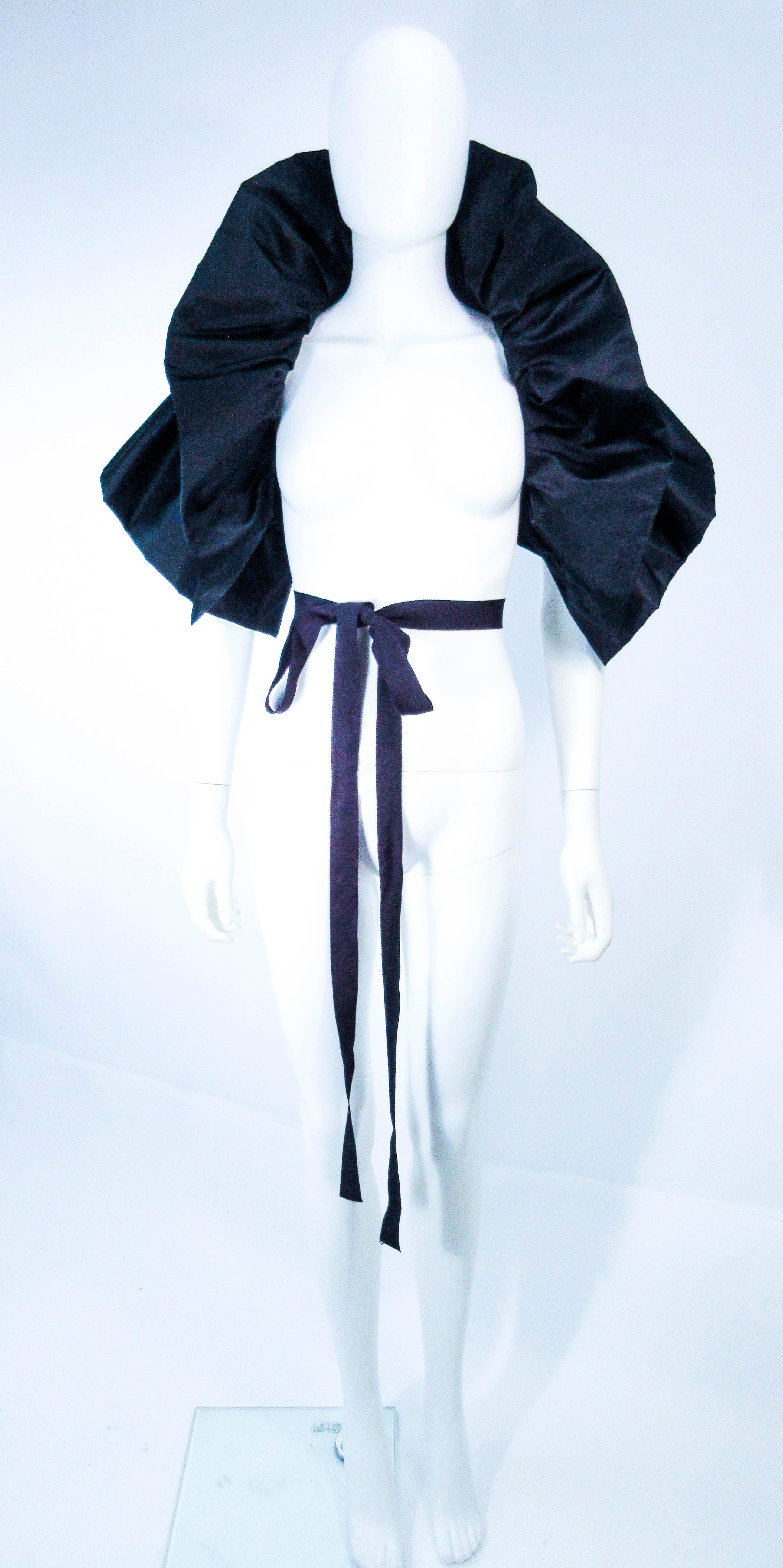 ELIZABETH MASON COUTURE 'Avant Garde' Black Silk Wrap Made to Order For Sale 1