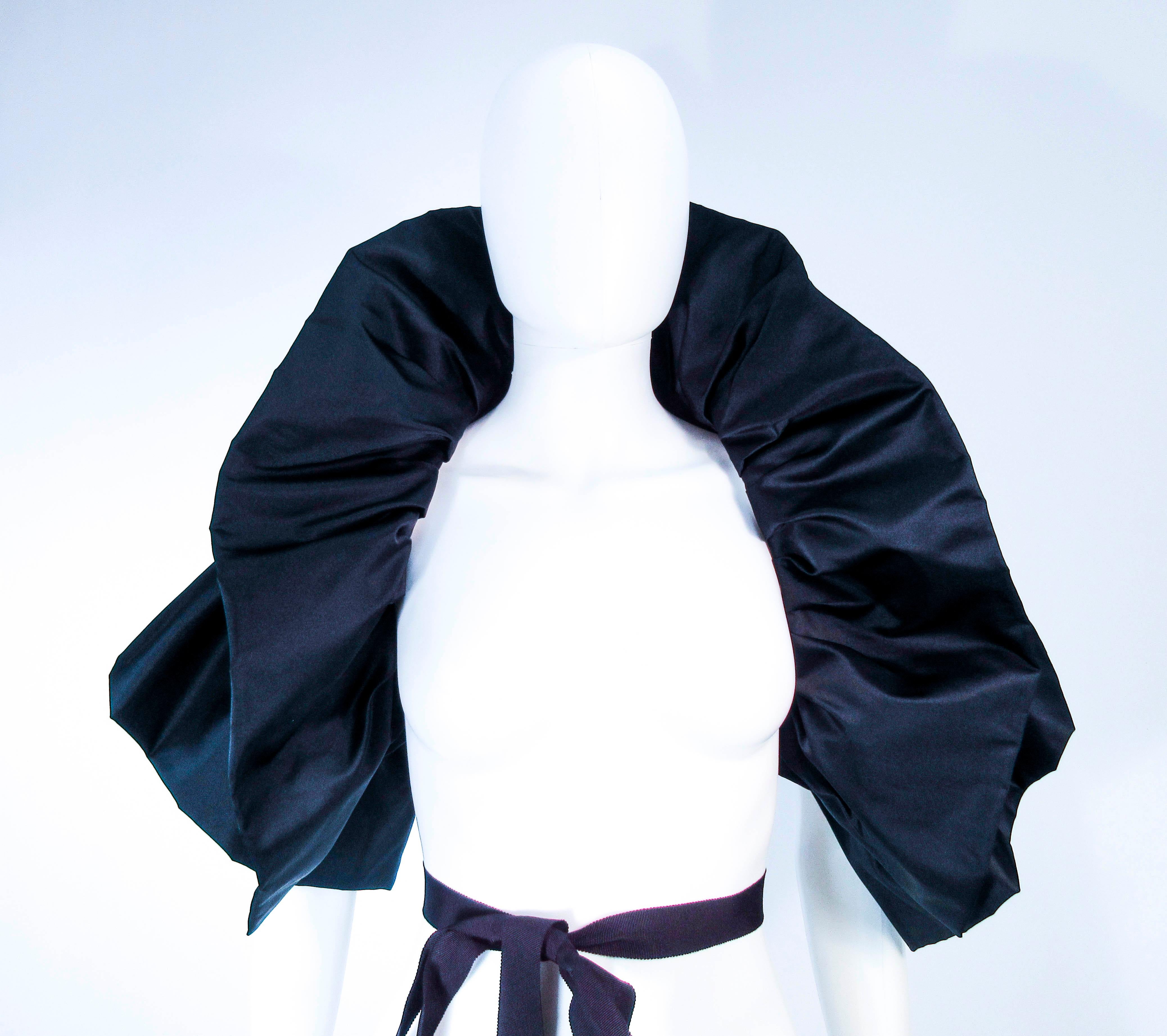 ELIZABETH MASON COUTURE 'Avant Garde' Black Silk Wrap Made to Order For Sale 2