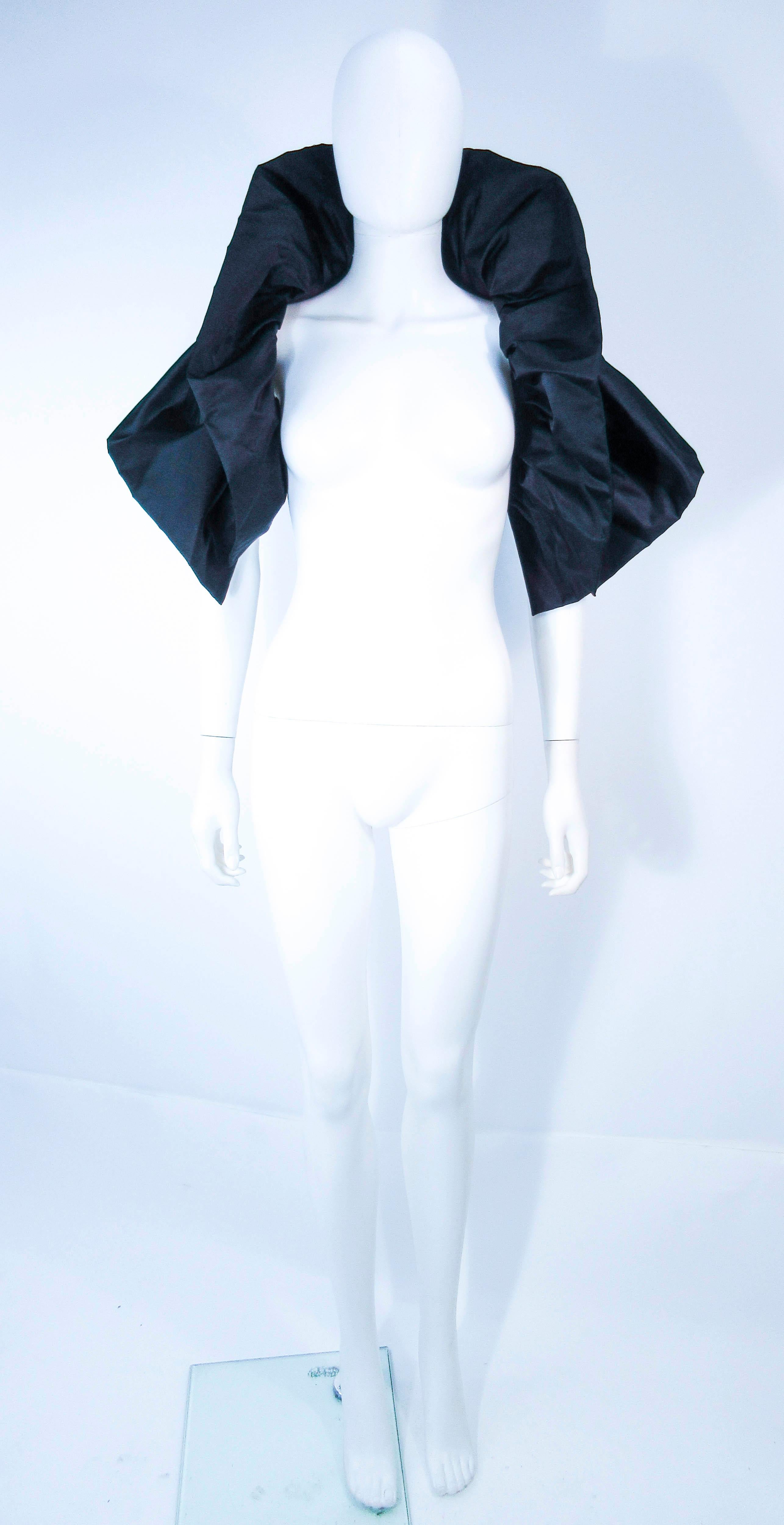ELIZABETH MASON COUTURE 'Avant Garde' Black Silk Wrap Made to Order For Sale 3