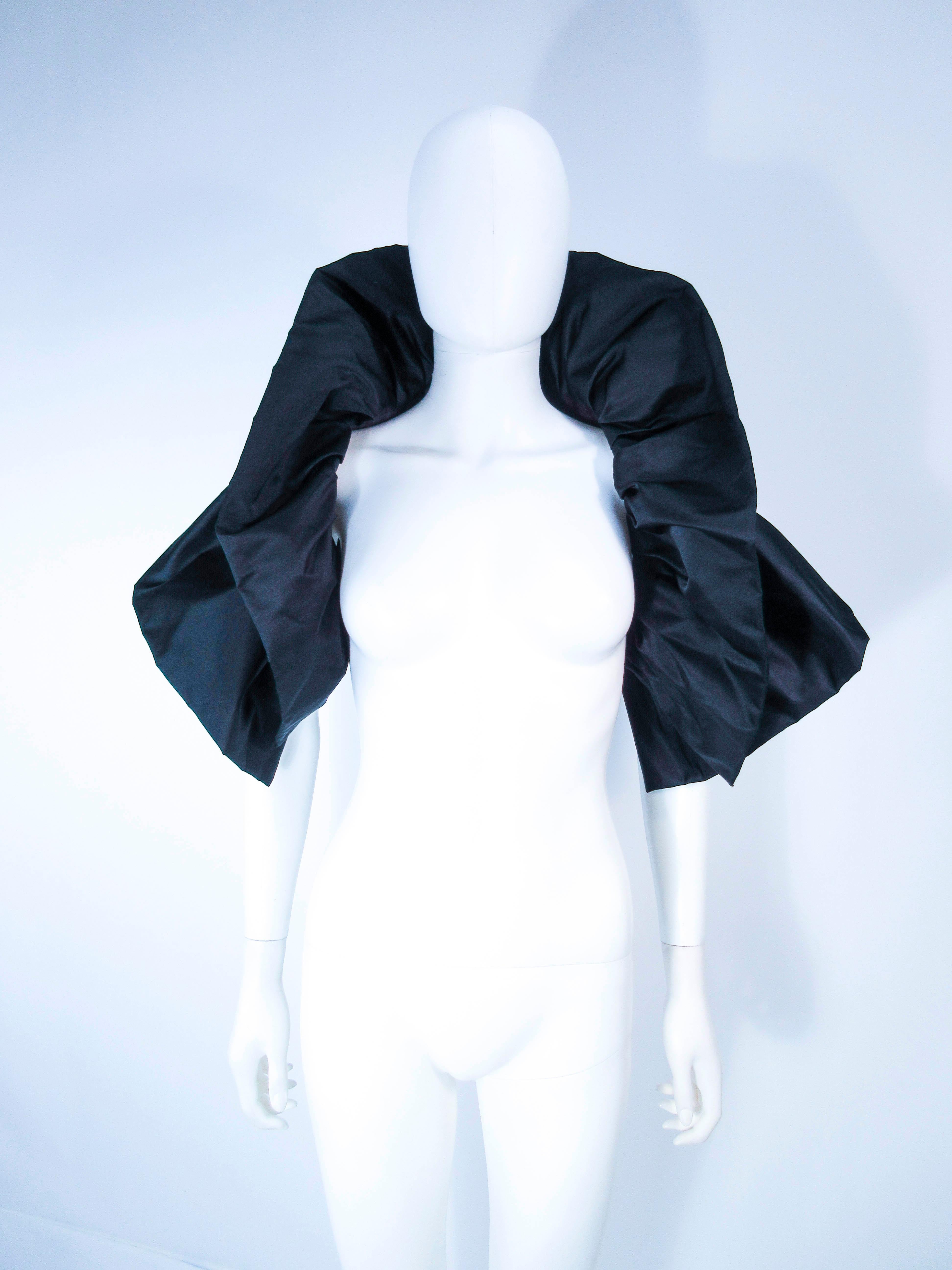 ELIZABETH MASON COUTURE 'Avant Garde' Black Silk Wrap Made to Order For Sale 4