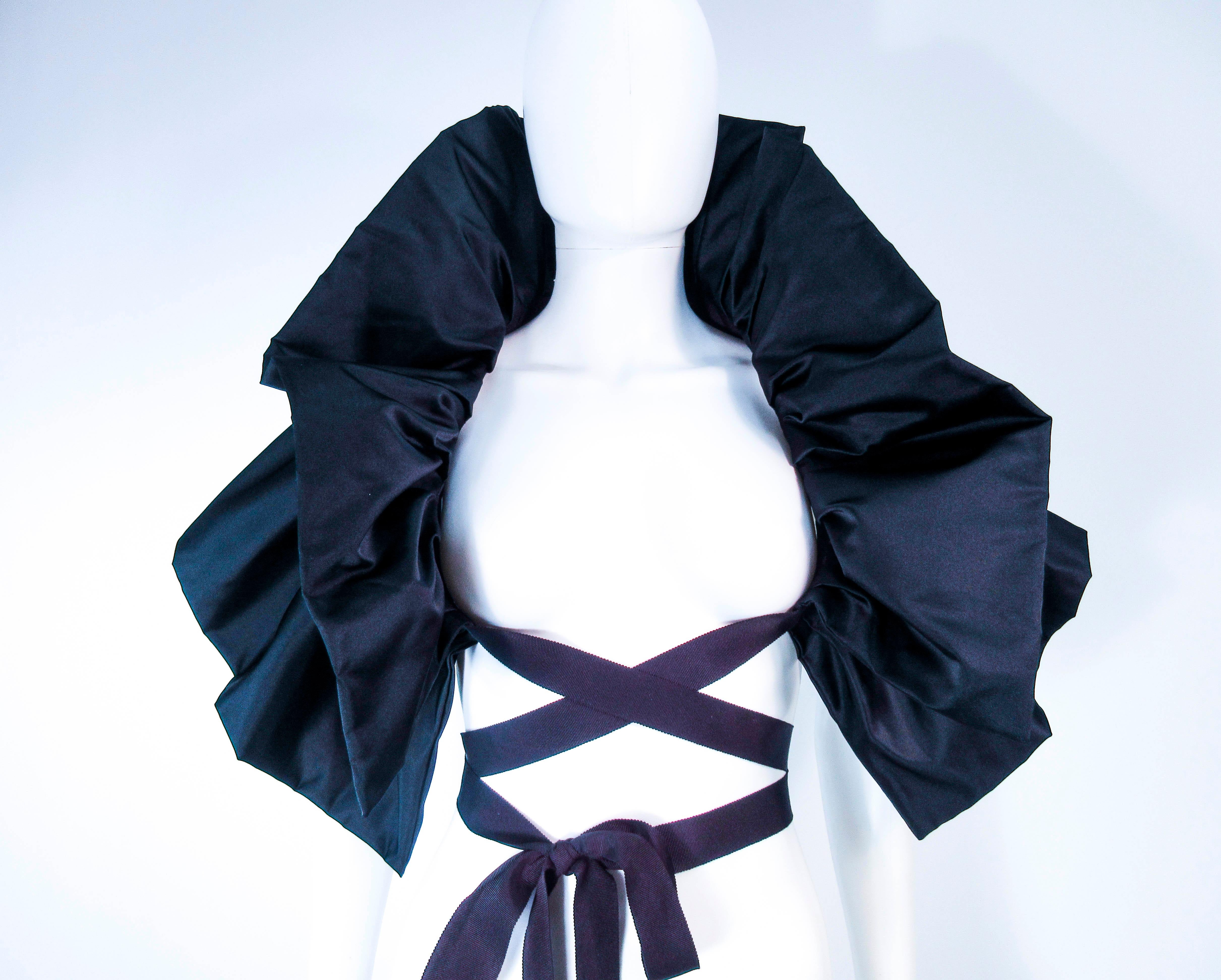 ELIZABETH MASON COUTURE 'Avant Garde' Black Silk Wrap Made to Order For Sale 8