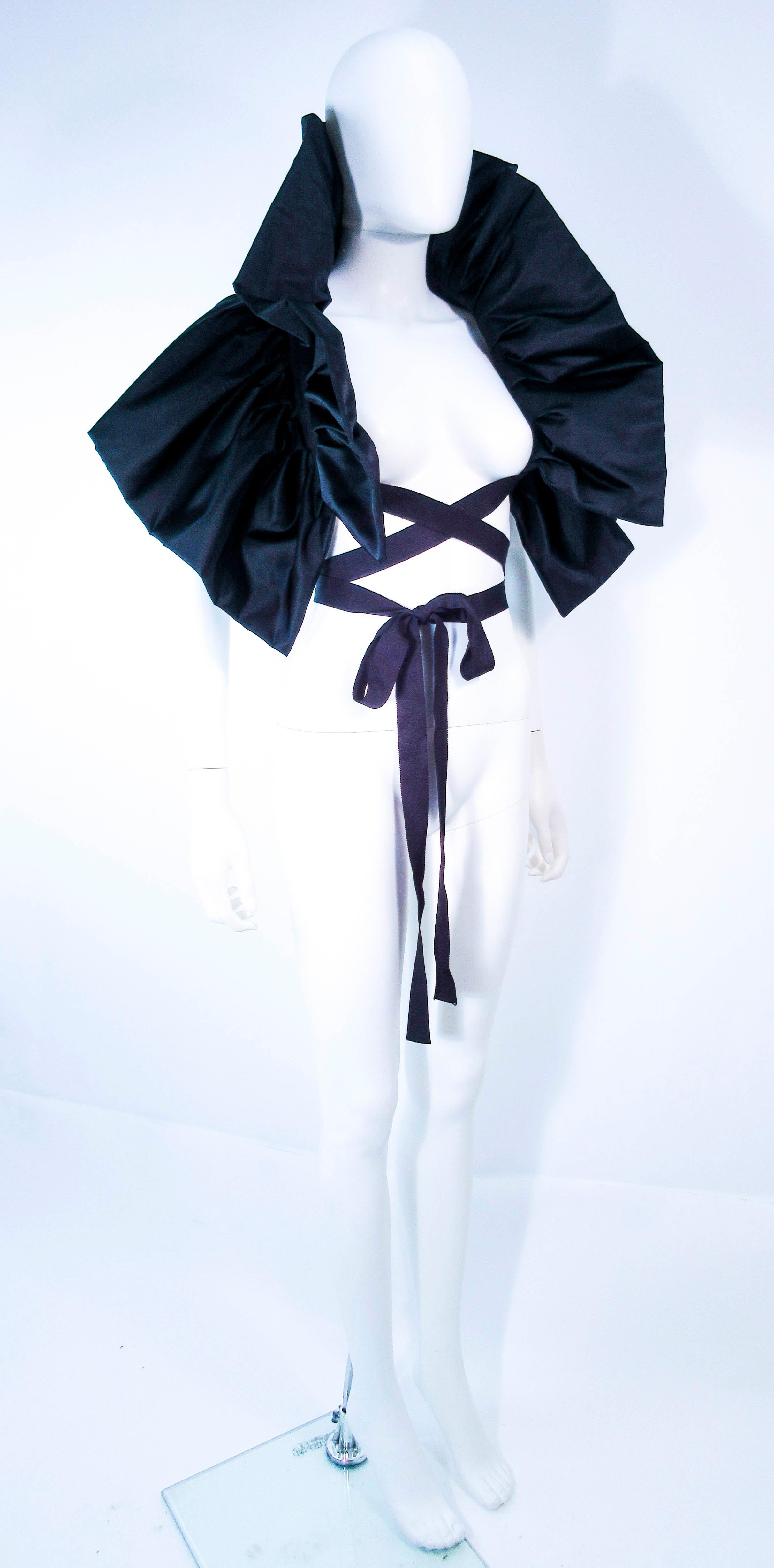 ELIZABETH MASON COUTURE 'Avant Garde' Black Silk Wrap Made to Order For Sale 9