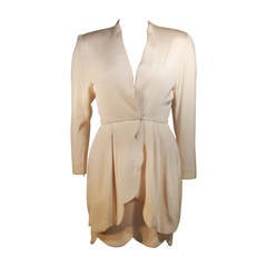 Attributed to Valentino Scallop Edge Cocktail Dress Size Small 1