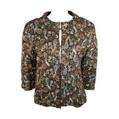 Diane Imports - Veste brodée de sequins multicolores et perlée à la main, taille moyenne