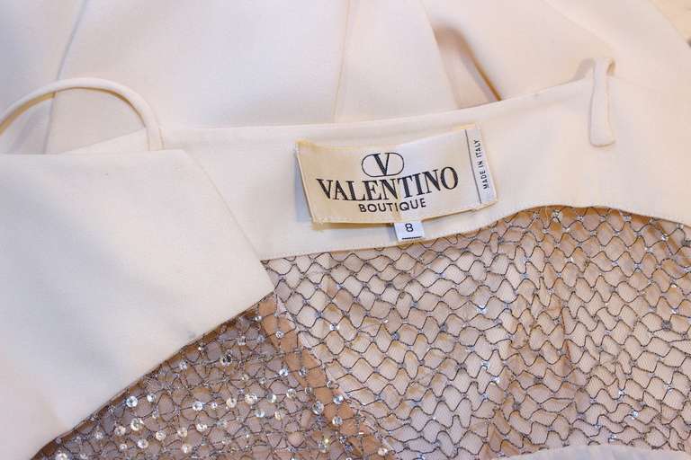 Valentino Rhinestone Cream Gown 4