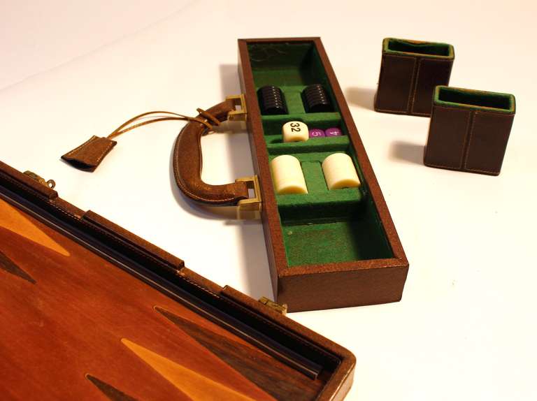 backgammon leather case