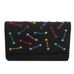 Givenchy Paris Black Clutch with Rhinestones 3