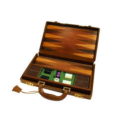 Backgammon-Etui aus Leder von Gucci