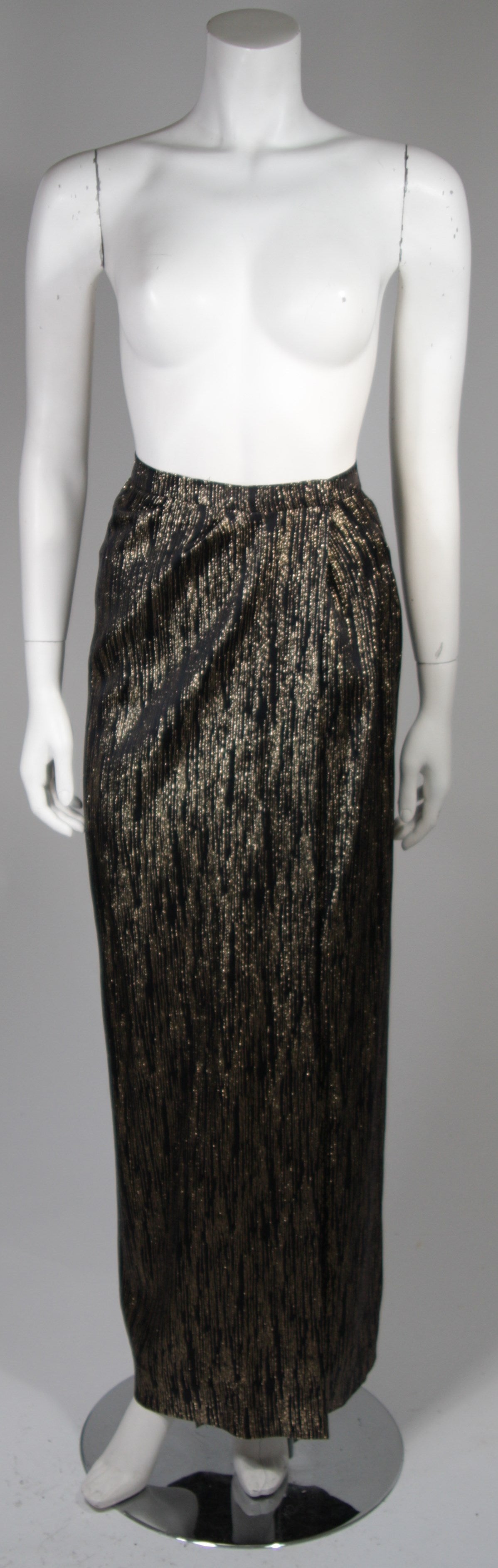 Nolan Miller Attributed Black and Gold Lame Ensemble Size Small 5