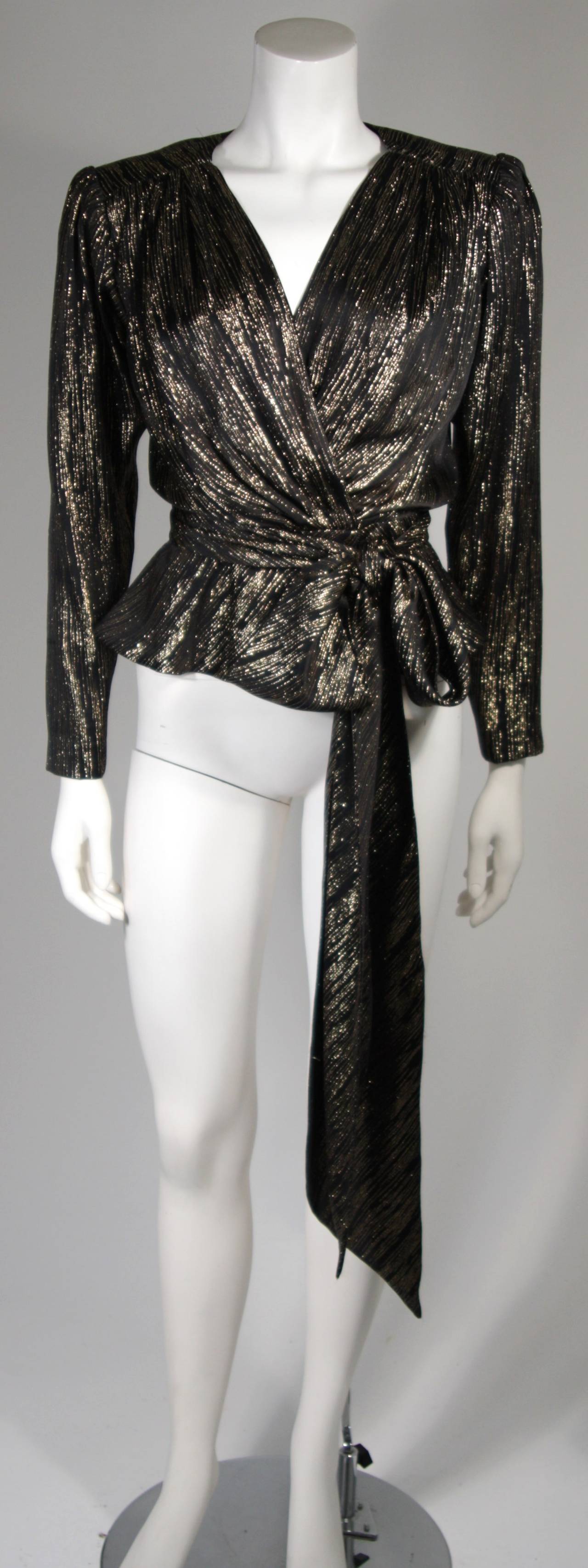 Nolan Miller Attributed Black and Gold Lame Ensemble Size Small 3