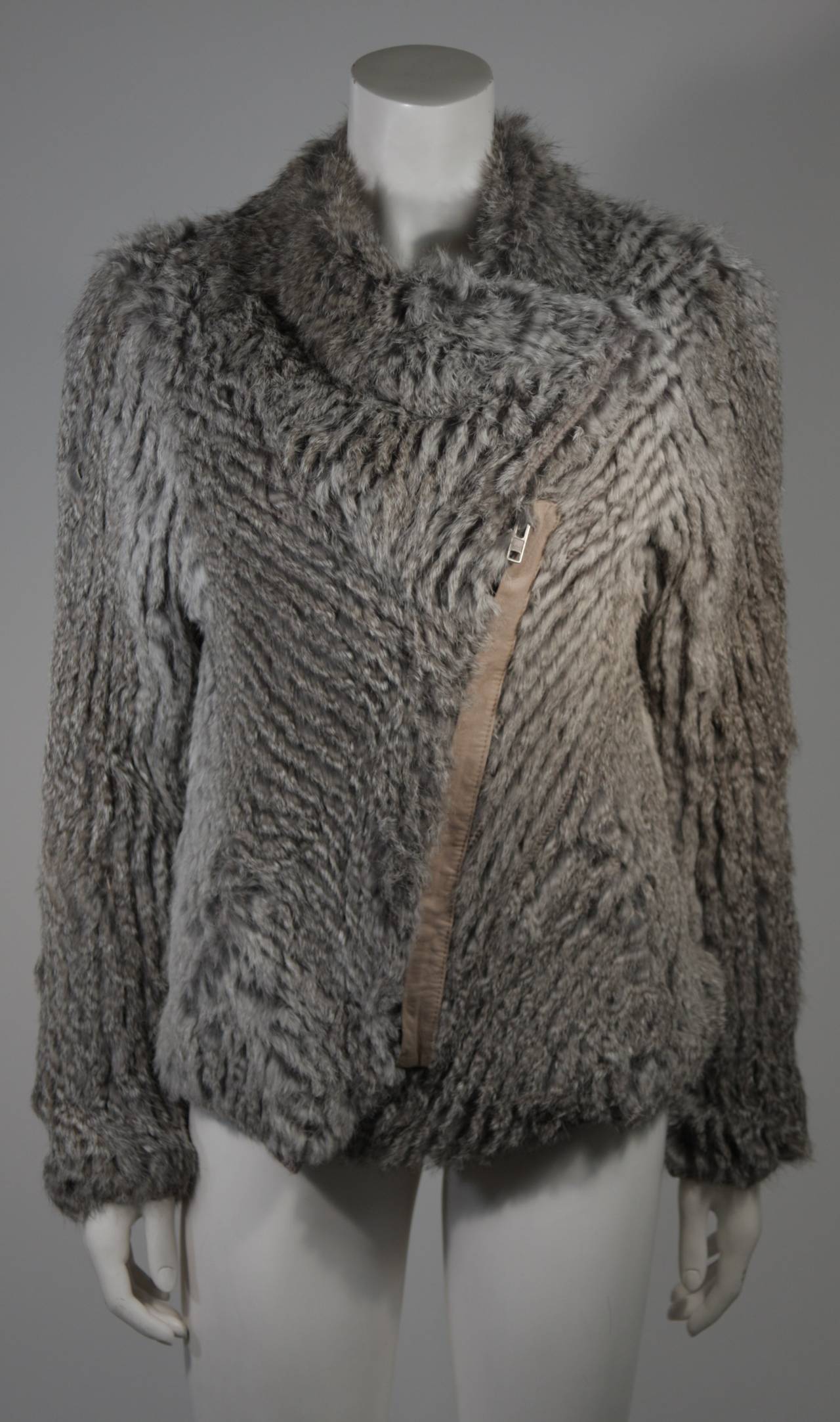 Helmut Lang Asymmetrical Draped Rabbit Sweater Size Medium In Excellent Condition In Los Angeles, CA