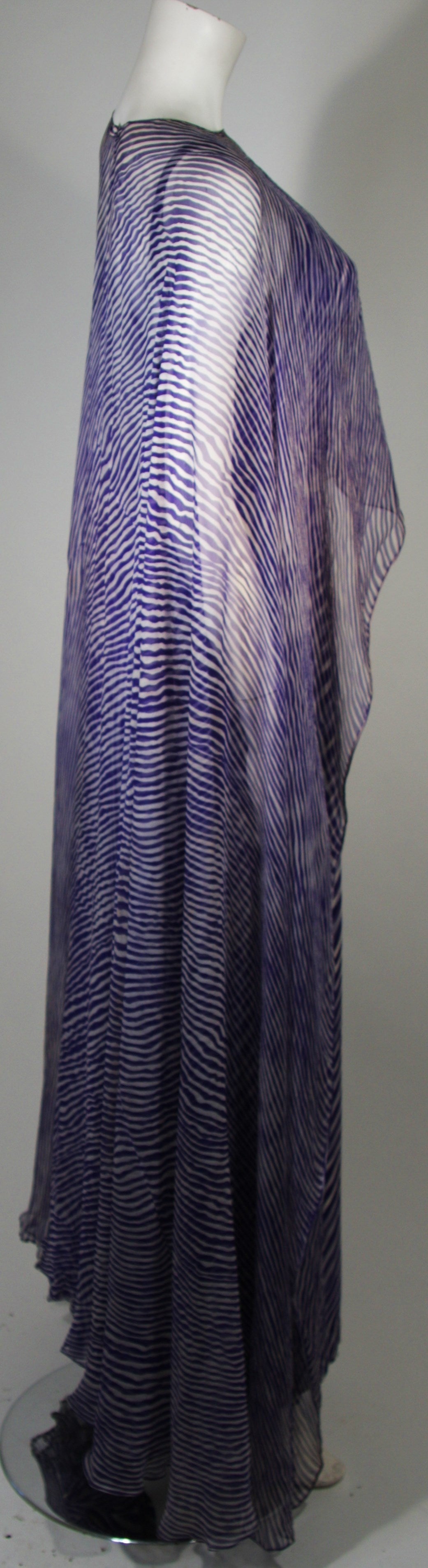 Purple Pertegaz Couture Gown with Kaftan Overlay and Belt Size Small For Sale