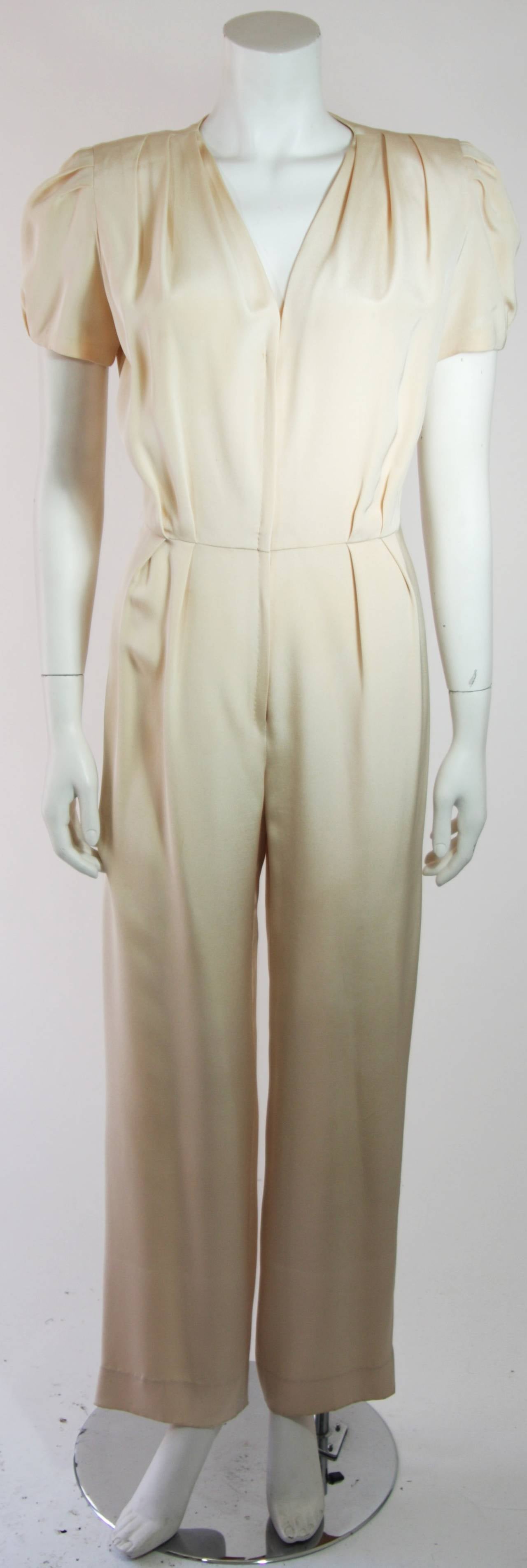 Nolan Miller Attributed Silk Jumpsuit Ensemble with Coat For Sale 1