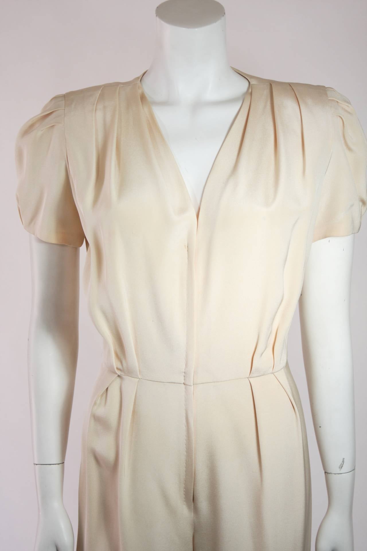 Nolan Miller Attributed Silk Jumpsuit Ensemble with Coat For Sale 2