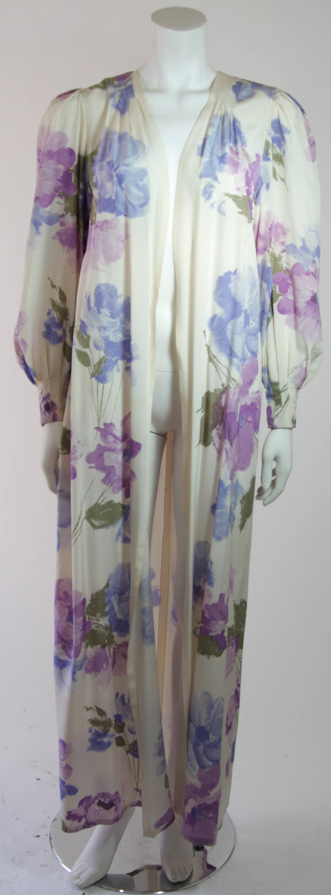 Nolan Miller Attributed Silk Jumpsuit Ensemble with Coat For Sale 3