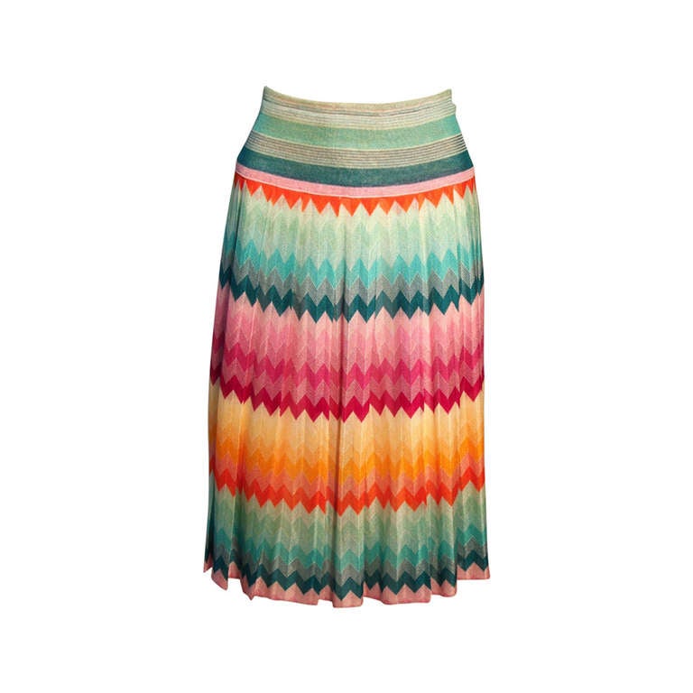 Missoni Aqua colored Knit Skirt Size 42 at 1stdibs