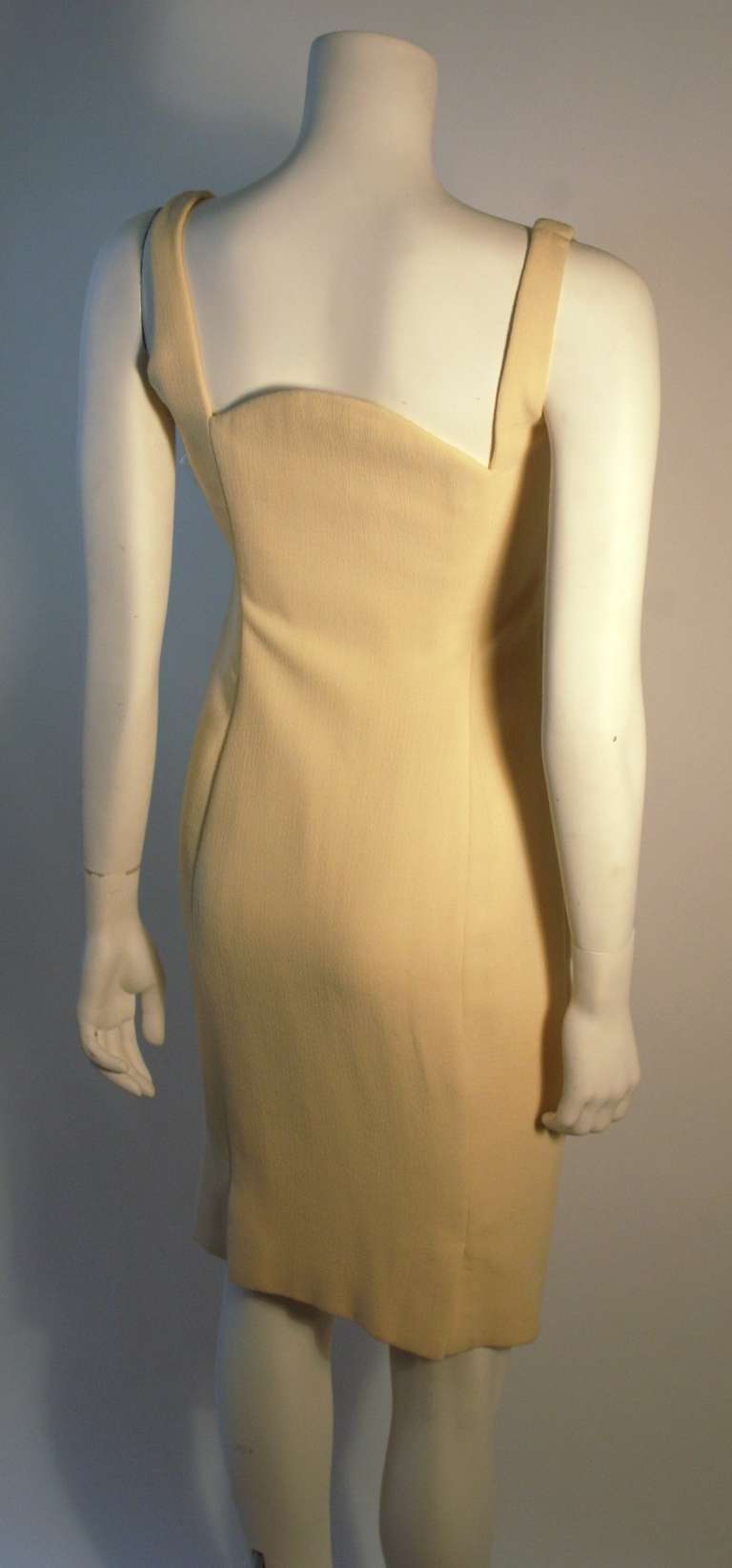 Atelier Versace Ivory Crepe Sculpted bust cocktail dress owned by Madonna In Excellent Condition In Los Angeles, CA