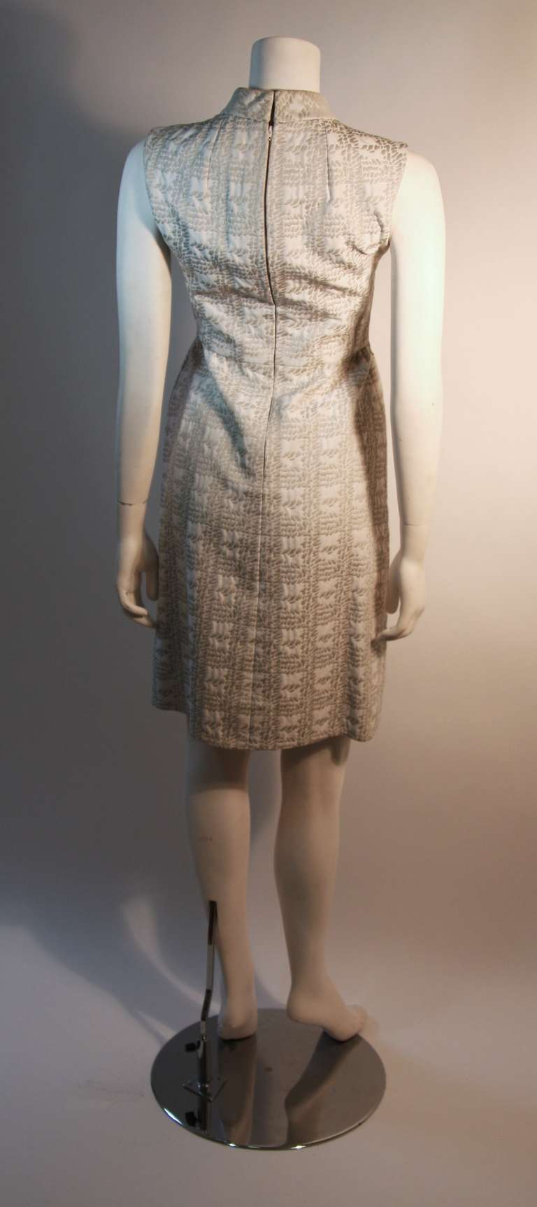Christian Dior NEW YORK 1960's Silver and White Dress and Coat Ensemble 5