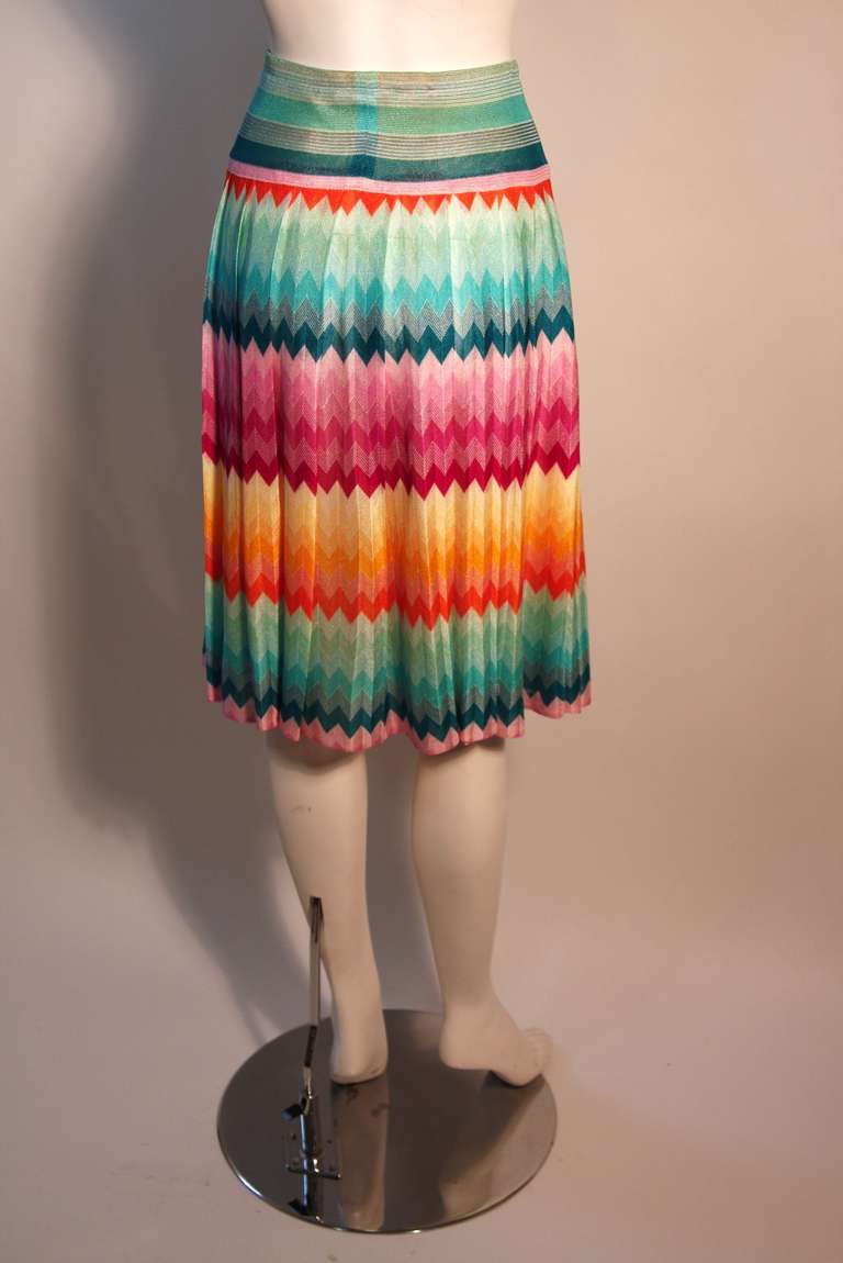 Missoni Aqua colored Knit Skirt Size 42 at 1stdibs