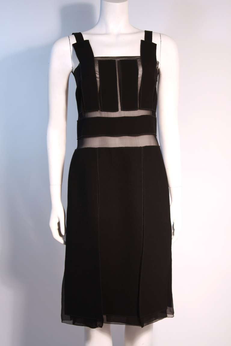 Prada Black Geometric Dress Size 6 at 1stdibs