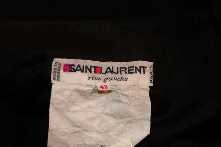 Yves St. Laurent Rive Gauche Front Zipper Dress Size 42 5