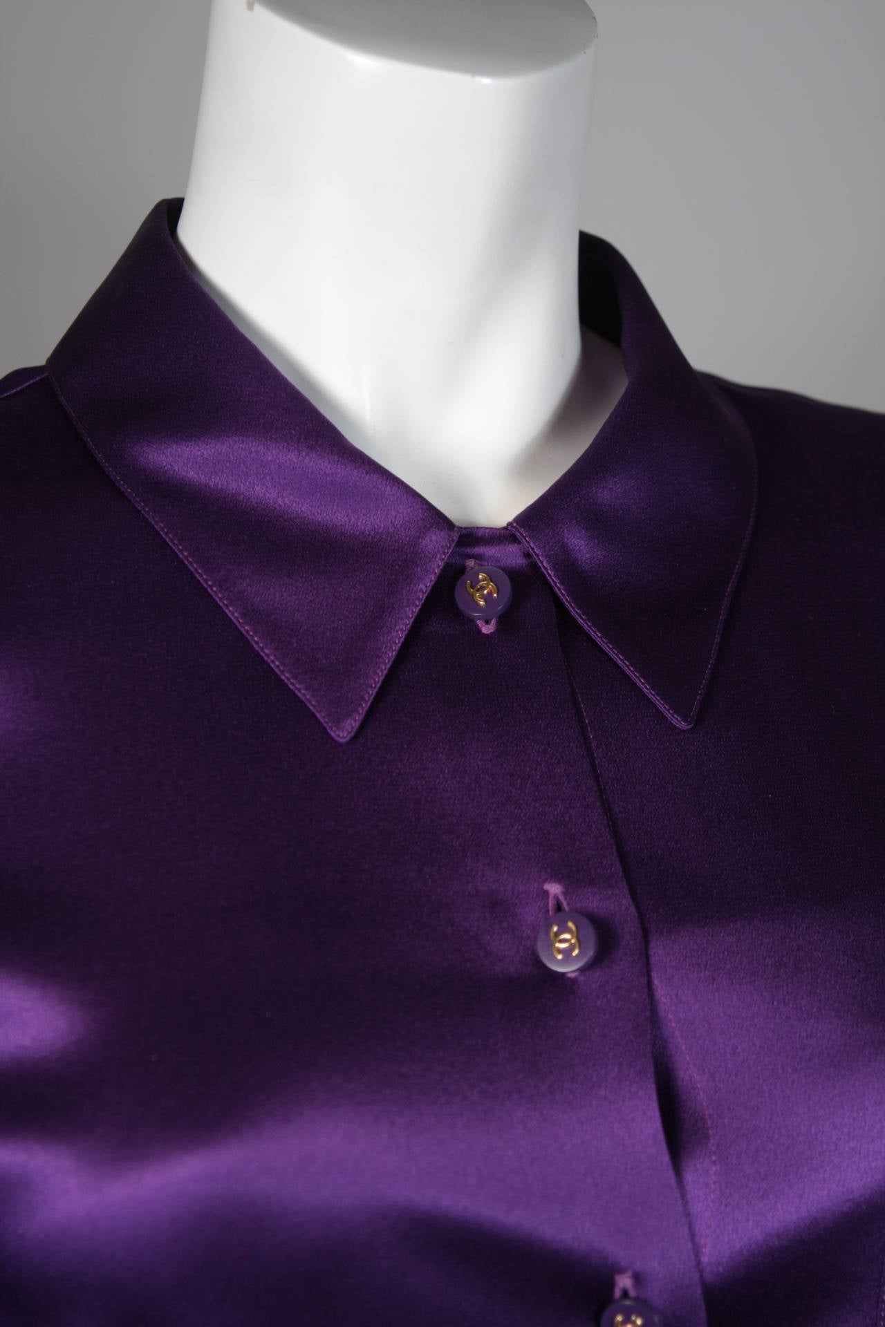 purple silk top