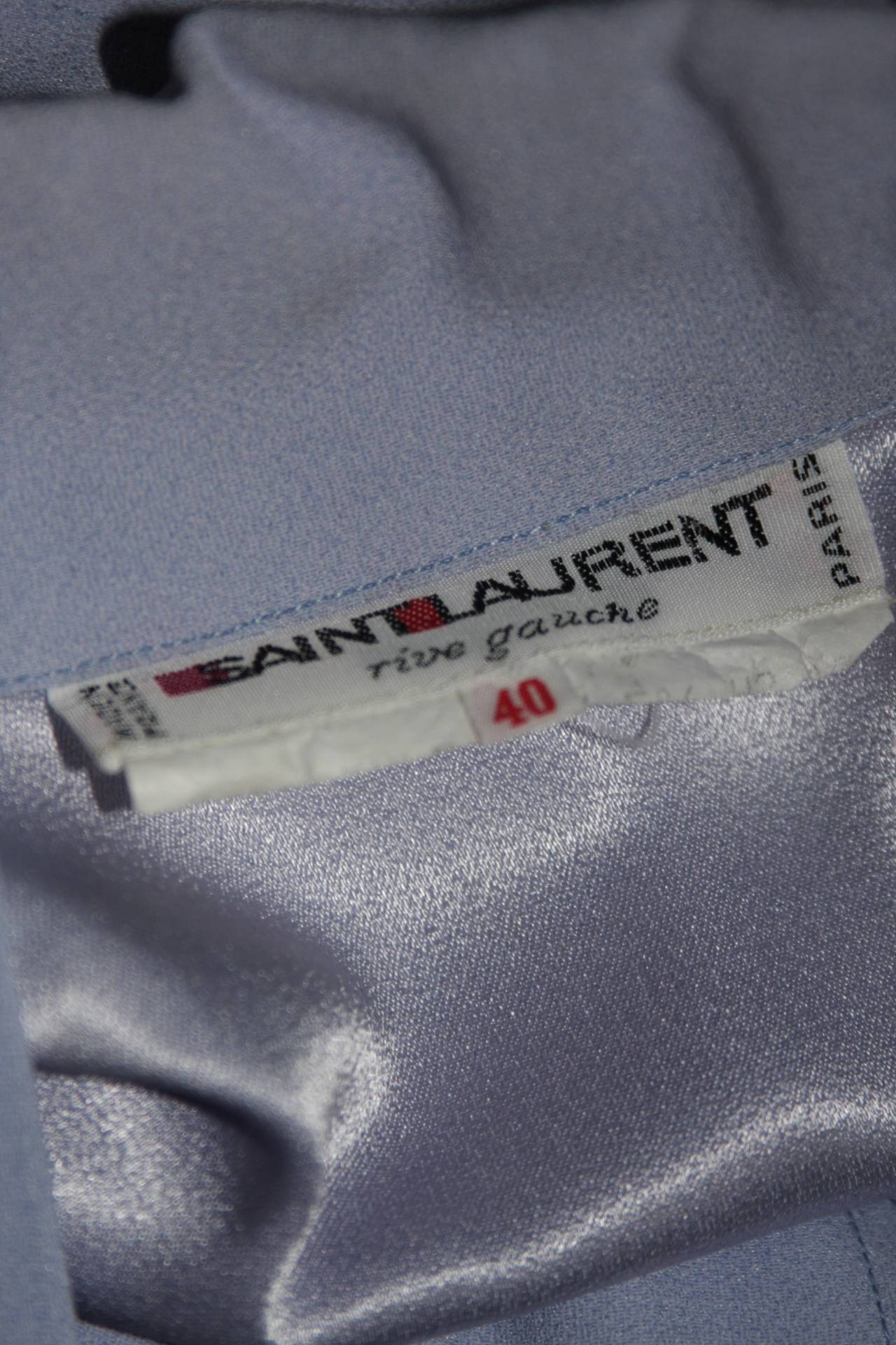 Saint Laurent Periwinkle Belted Shirt Dress Size For Sale 5