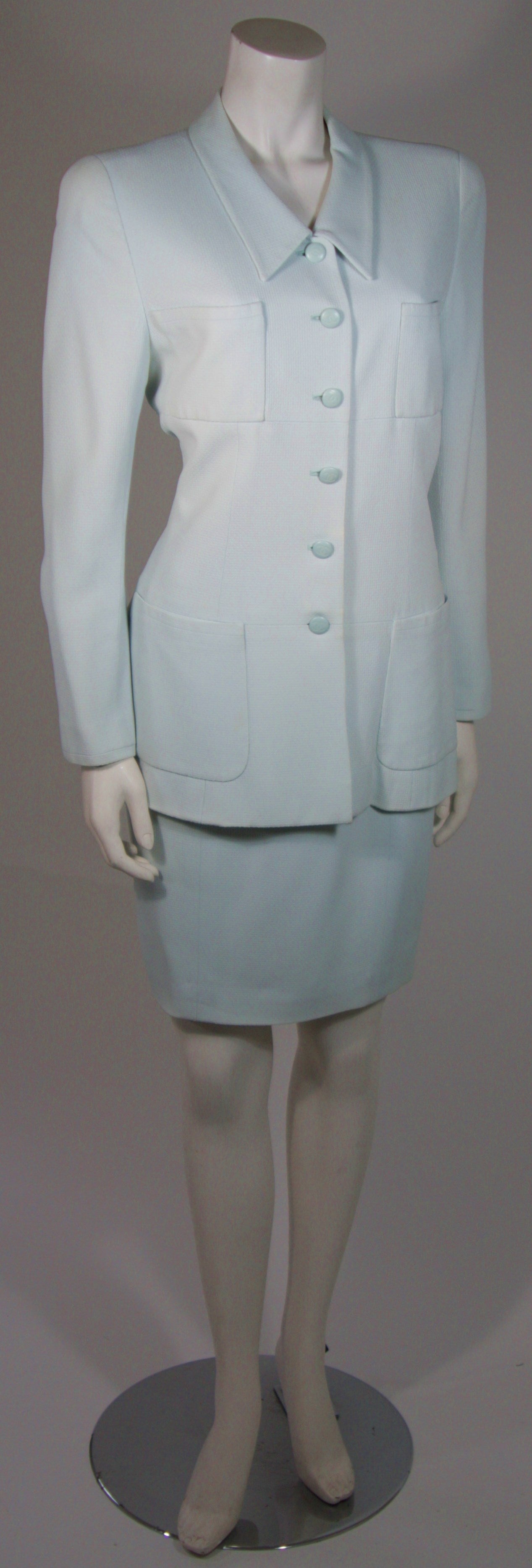 Women's Chanel Light Blue Skirt Suit Size 44