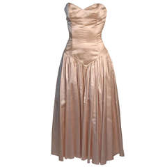 Norma Kamali 1980's Silk Dress with Corset Bodice 5