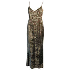 Badgley Mischka Silver Velvet Beaded Gown Size 6