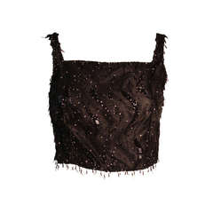 Gianni Versace Couture Black Beaded Top