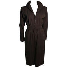 Yves St. Laurent Rive Gauche Front Zipper Dress Size 42 12