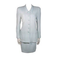 Chanel Light Blue Skirt Suit Size 44