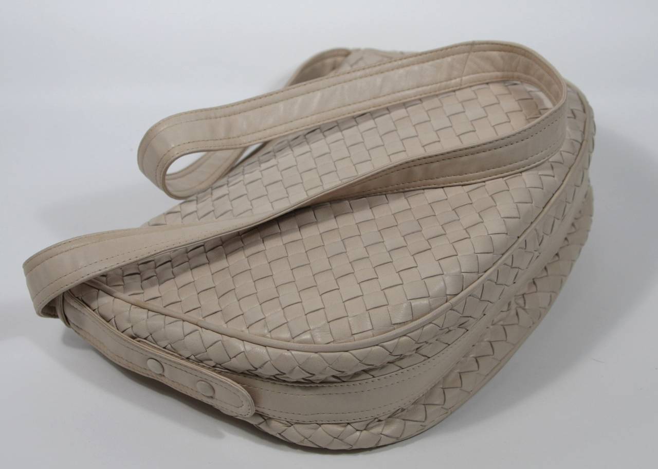 Bottega Veneta Vintage Off White Interwoven Leather Handbag 3