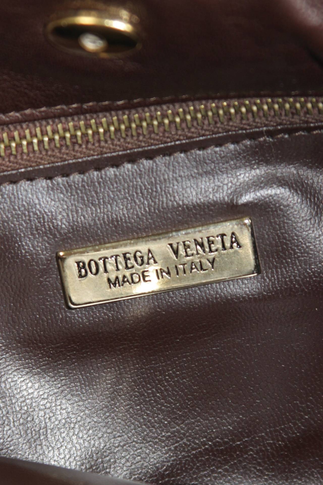 Bottega Veneta Large Woven Rich Brown Vintage Leather Double Flap Handbag 6