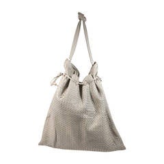 Bottega Veneta Extra Large Vintage Leather Drawstring Handbag In Taupe