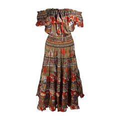 Vintage Diane Freis Cotton Sun Dress Size Medium