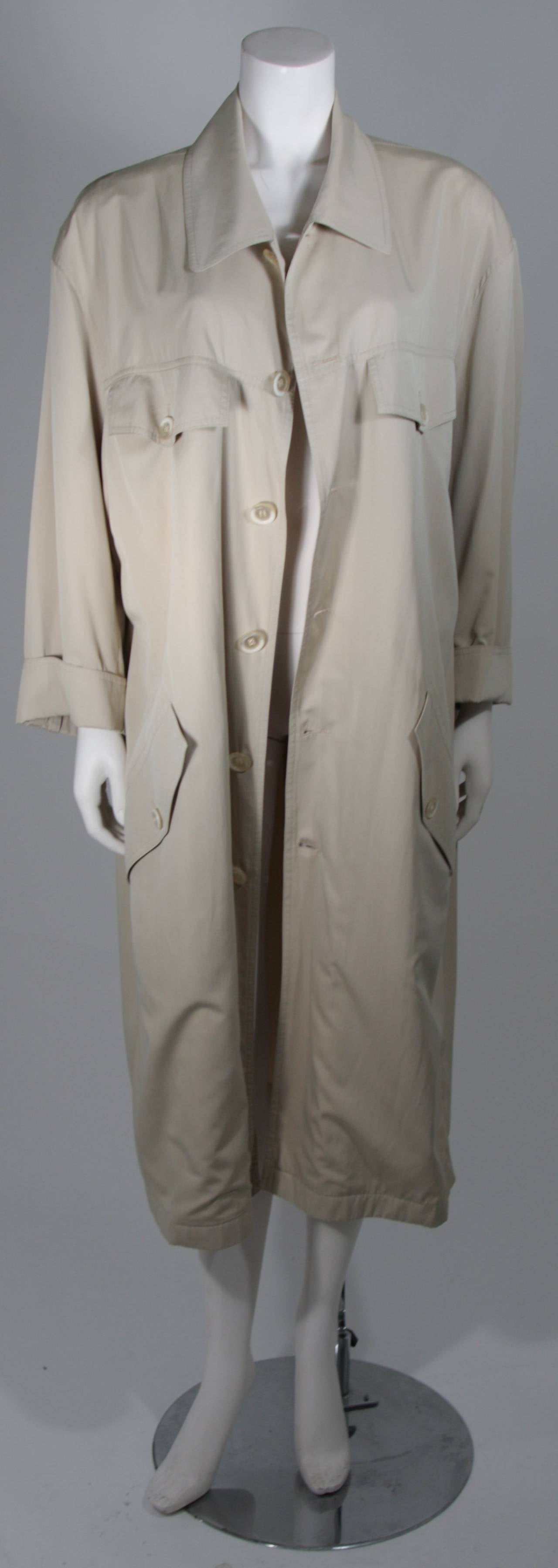 Gray Pierre Balmain Oversized Khaki Coat For Sale