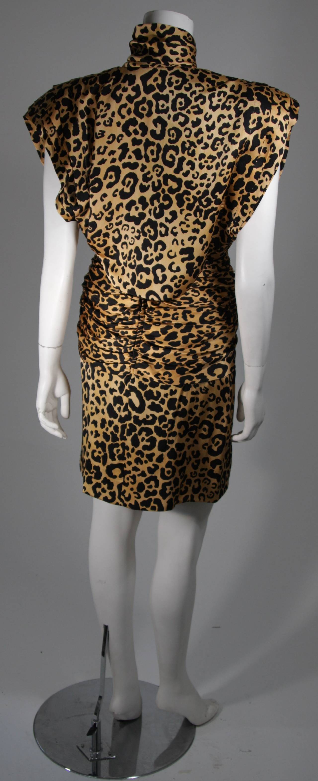 Vicky Tiel Silk Animal Print Bustier Dress with Capelet Size Small 3