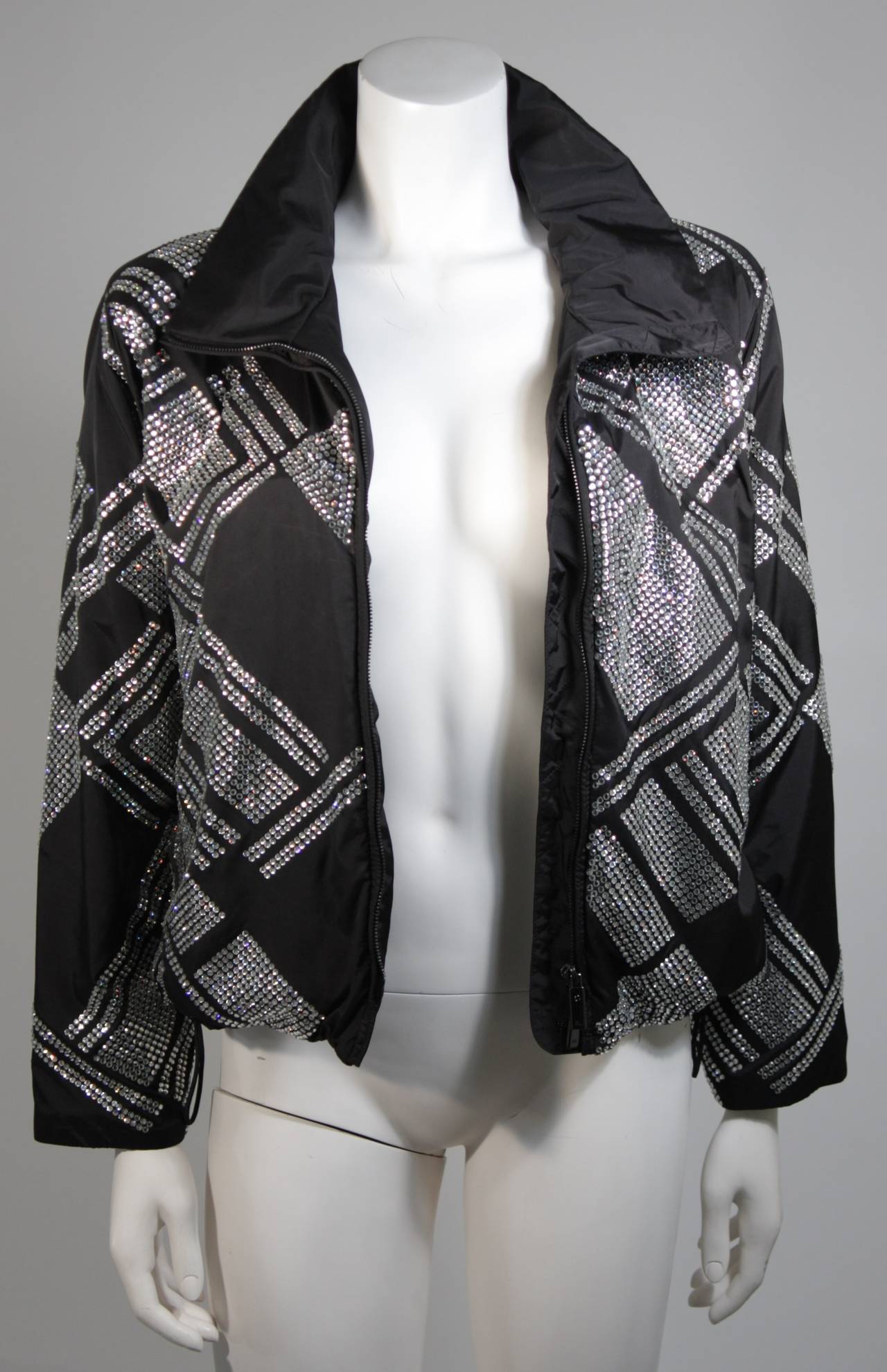 Ralph Lauren Heavily Embellished Rhinestone Nylon Jacket Size Small 4