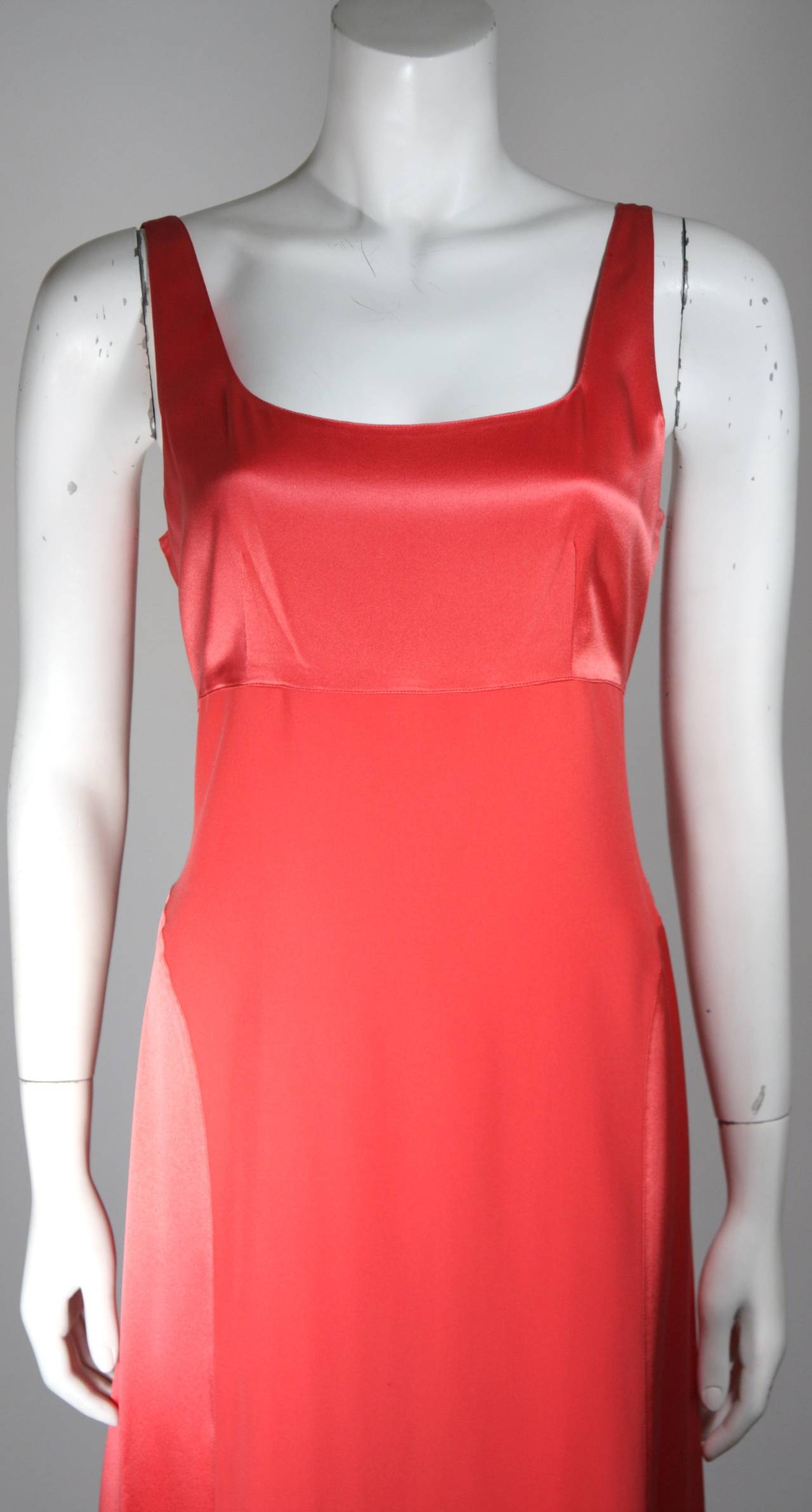 Red Moschino Coral Silk Gown Size 44 10 For Sale