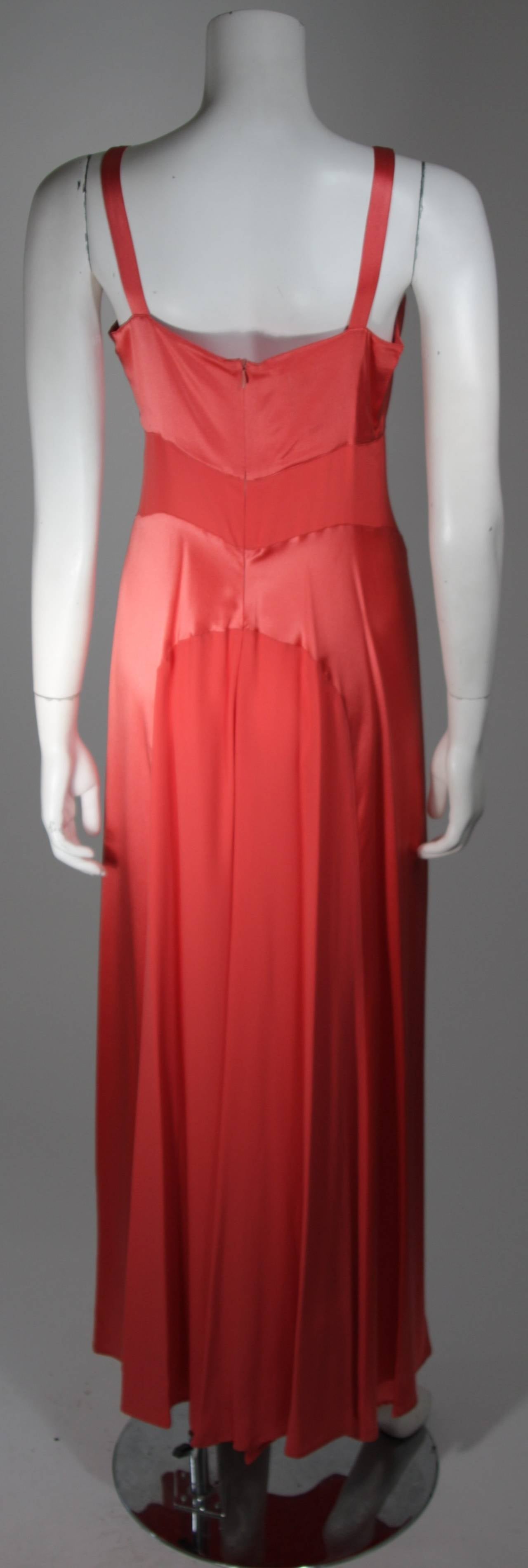 Women's Moschino Coral Silk Gown Size 44 10 For Sale
