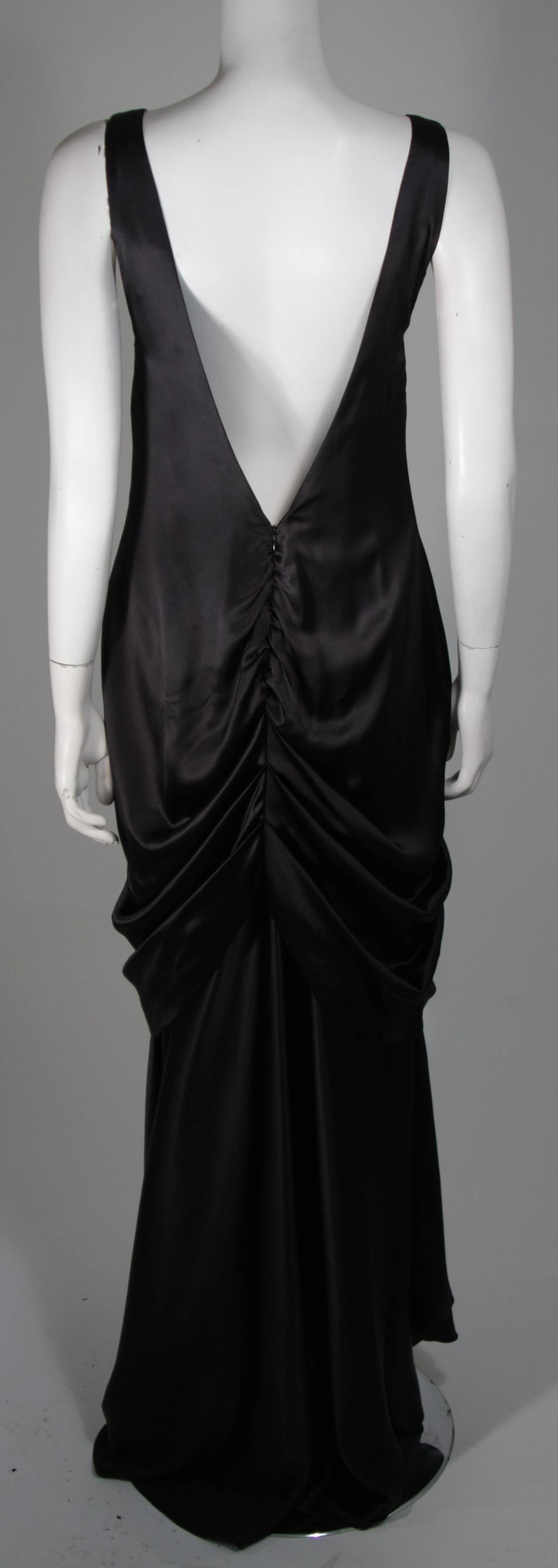 Ralph Lauren Black Silk Gown Size 12 In Excellent Condition For Sale In Los Angeles, CA