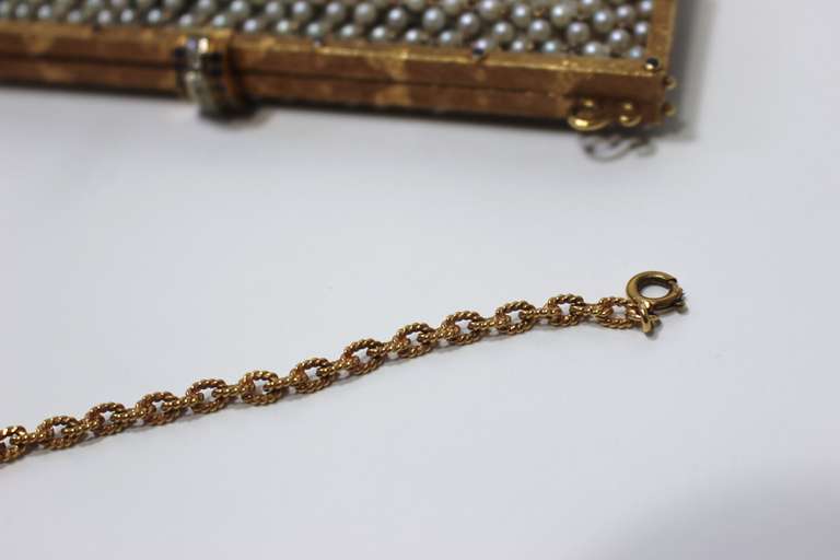 Breathtaking 1940's 18k Gold & Pearl Handbag with Sapphires & Diamonds 4