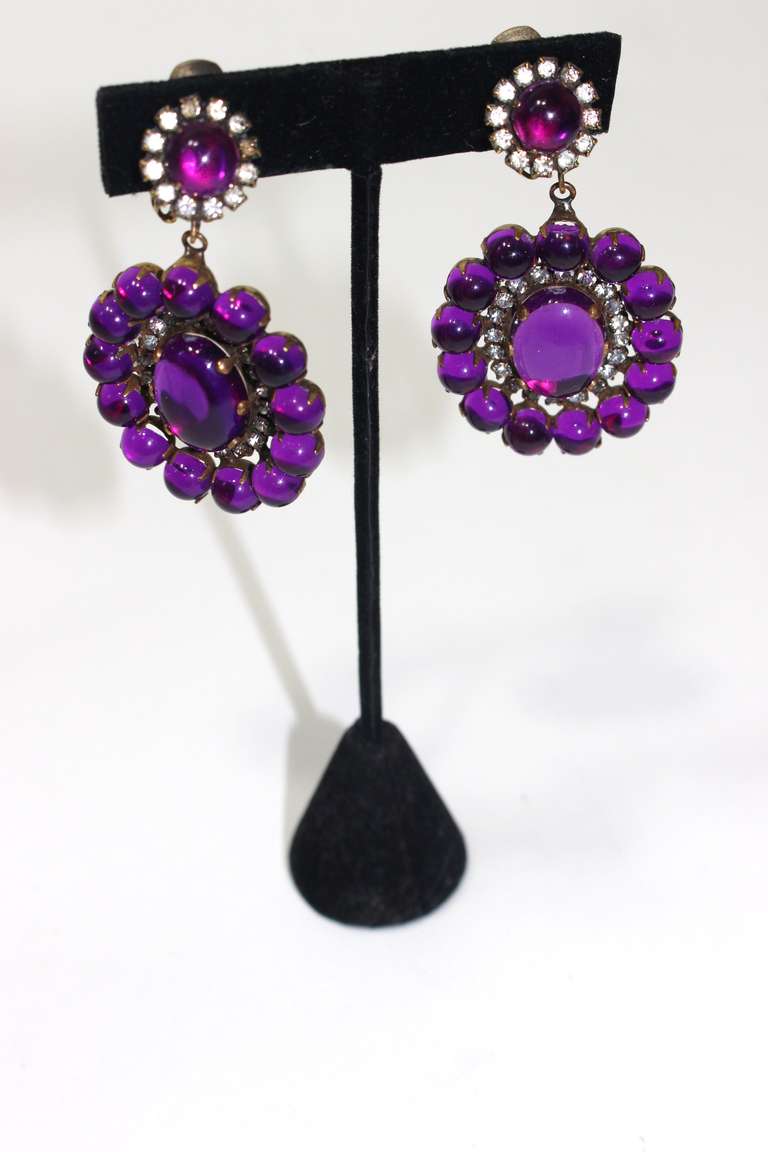 large purple earrings