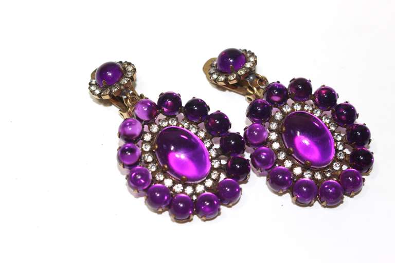 These are a gorgeous pair of Kenneth Jay Lane costume earrings. 

Measures:
Height: 2 1/2