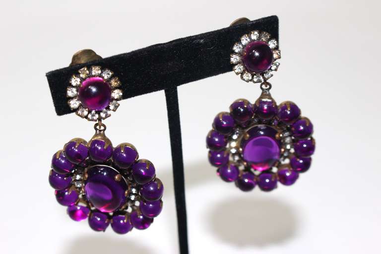 purple costume earrings