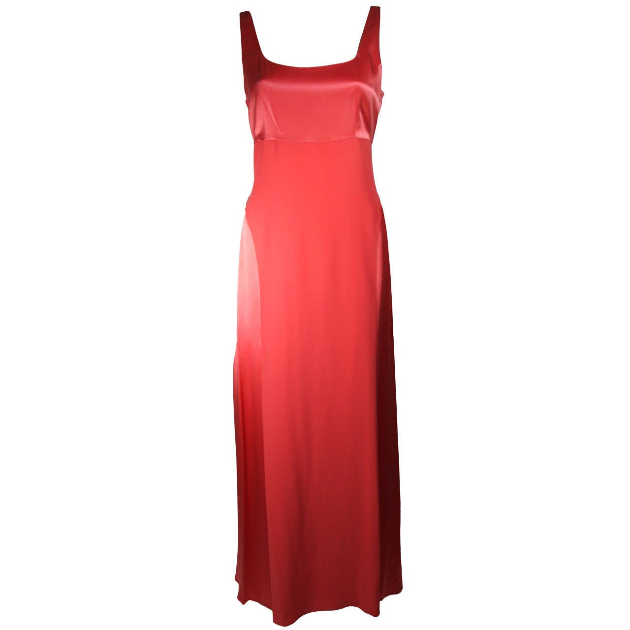 Moschino Coral Silk Gown Size 44 10 For Sale at 1stDibs