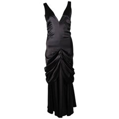 Used Ralph Lauren Black Silk Gown Size 12